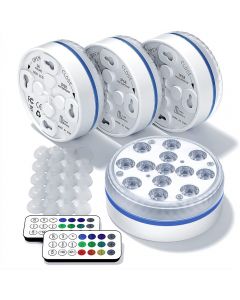 16-color underwater pond light Waterproof pool light with remote control suitable for pond fountain 4-piece set
