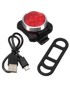 HJ-030 3 LED 4 Modes USB Charging ZECTO DRIVE LED Light Combo Waterproof  White/Red Bike Front light