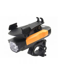 4 in 1 T6 LED bicycle light mobile phone holder bicycle horn mobile power headlight USB rechargeable