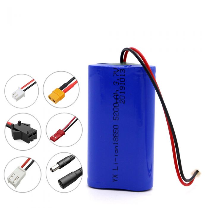 3.7V 5200mAh 2x18650 Lithium Battery Pack for Fishing LED Light Bluetooth  Speaker-XH 2.54mm-2P Connector